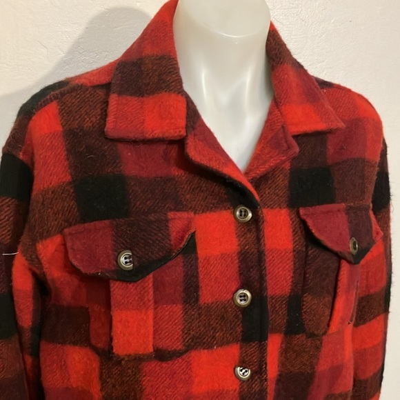 Erika Classics  wool blend red plant short jacket lined insulated hunter large - Picture 2 of 10